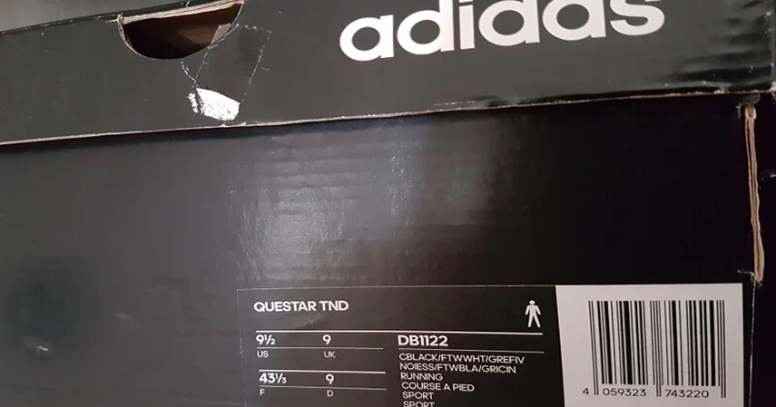 Barcode di Box Sepatu Adidas
