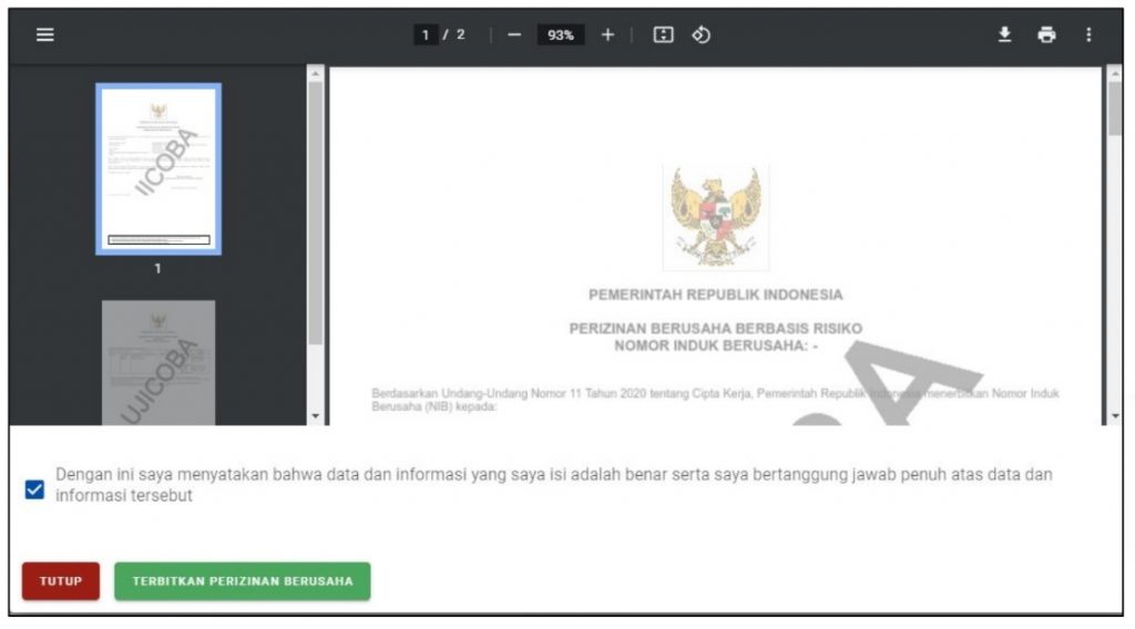 cara membuat NIB online OSS 3